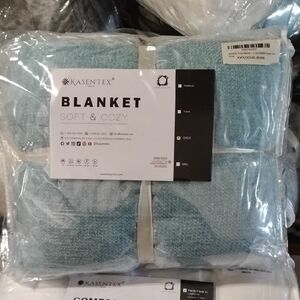 Queen Chenille Soft & Cozy Blue Blanket - 2305-BL-Q